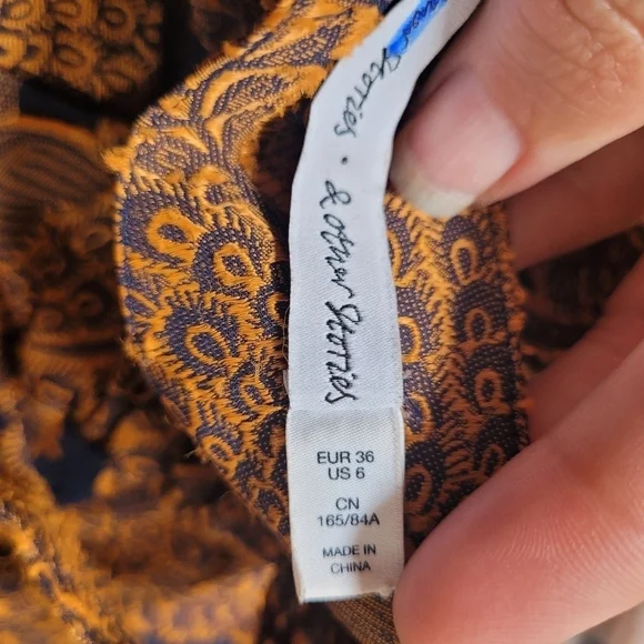 & Other Stories Blue and Gold Brocade Dress - Picture 2 of 6